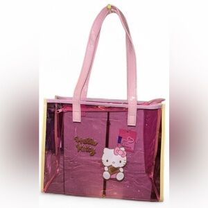 NWT Sanrio hello kitty pink clear PVC tote